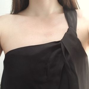Theory silk one shoulder black dress Size 2